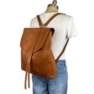Raven + Lily Handcrafted Soft Natural Leather Brown Tan Backpack
